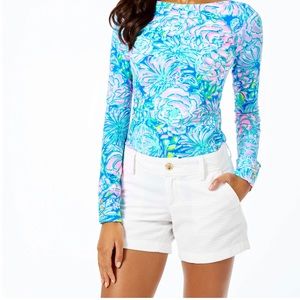 Lilly Pulitzer 5” Callahan Jaquered white shorts